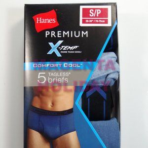 Brand New❤️Hanes Premium X-Temp Comfort Cool 5 Pack Tagless Briefs Men's Size SM